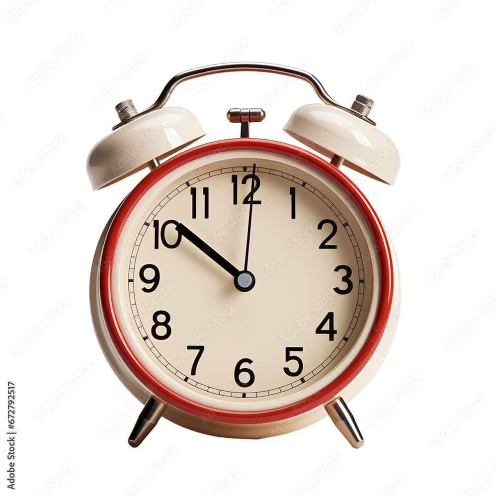 A close-up of a retro-style alarm clock, highlighting its classic design isolated on a transparent background. A close-up of a retro-style alarm clock, highlighting its classic design isolated on a transparent background.