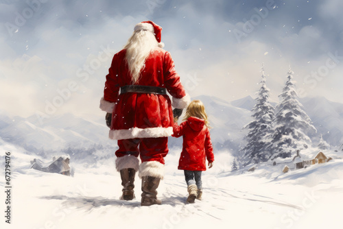 Holiday Moments: Santa and Child's Back