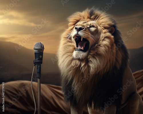 Lion Speechwriter crafting impactful speeches