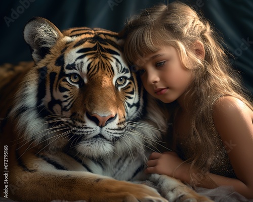 Tiger Wildlife rehabilitator caring for injured animals photo