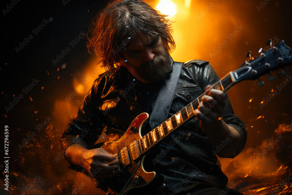 Obraz premium Strumming the Strings: Close-Up