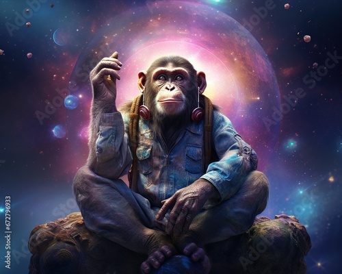 Monkey Cosmic sound sculptor crafting celestial harmonies