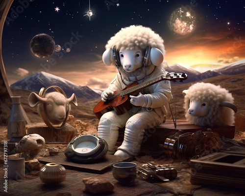 Sheep Exo-musicologist collecting alien musical artifacts
