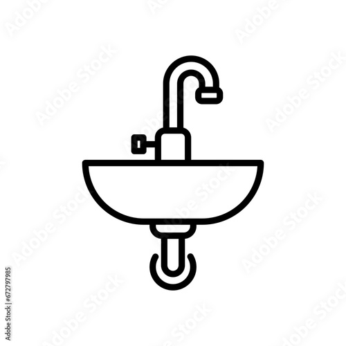 sink vector icon in line style