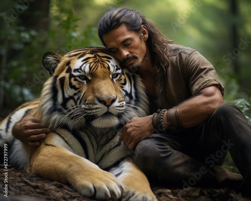 Tiger Wildlife rehabilitator caring for injured animals