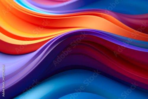 Colorful 3D Waves: Shallow Focus and Elegance