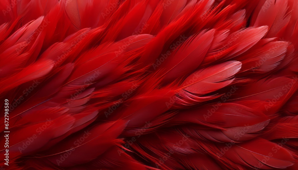 Vibrant red feathers texture background with exquisite detail digital art of majestic bird feathers Vibrant red feathers texture background with exquisite detail digital art of majestic bird feathers