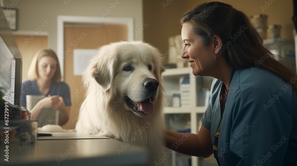 Image of a veterinarian examining an animal. Image of a veterinarian examining an animal.