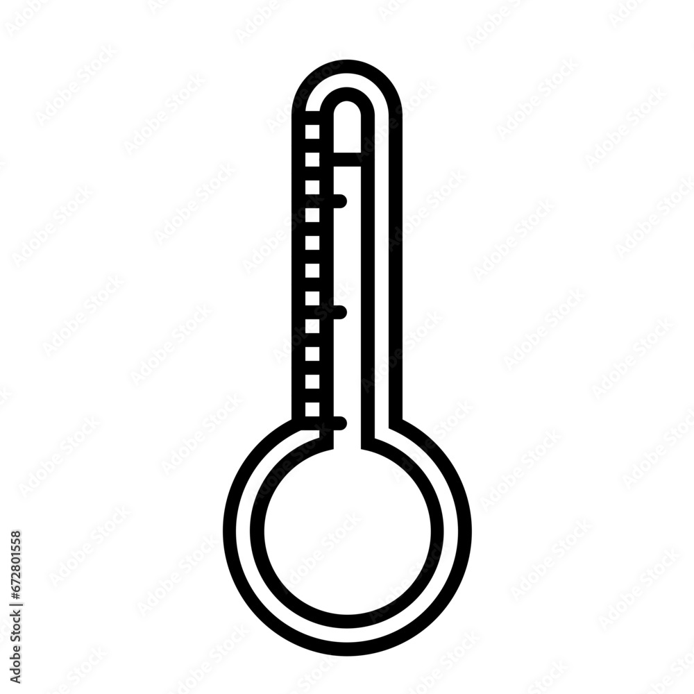 High Temperature Icon and Illustration in Line Style High Temperature Icon and Illustration in Line Style