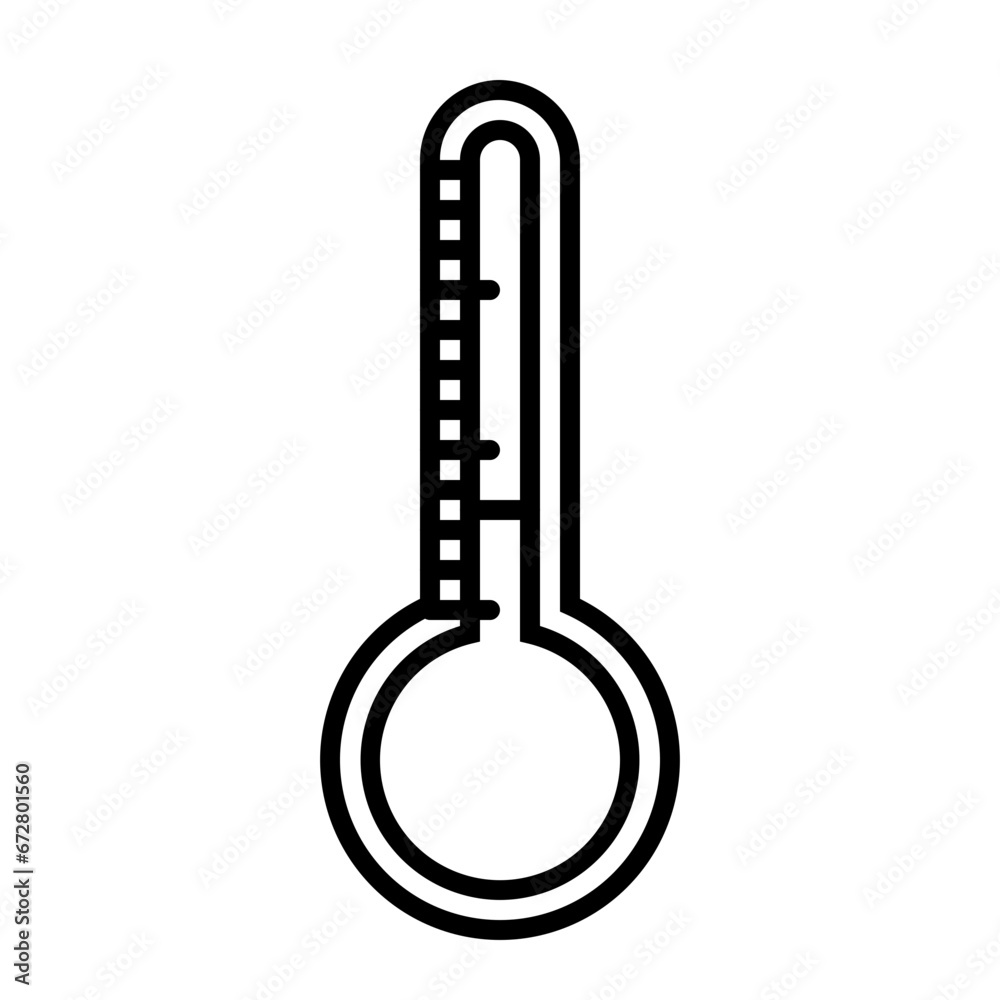 Low Temperature Icon and Illustration in Line Style Low Temperature Icon and Illustration in Line Style