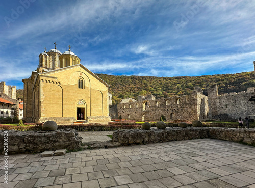 The Manasija Monastery also known as Resava is a Serbian Orthodox monastery near Despotovac, Serbia, founded by Despot Stefan Lazarević between 1406 and 1418