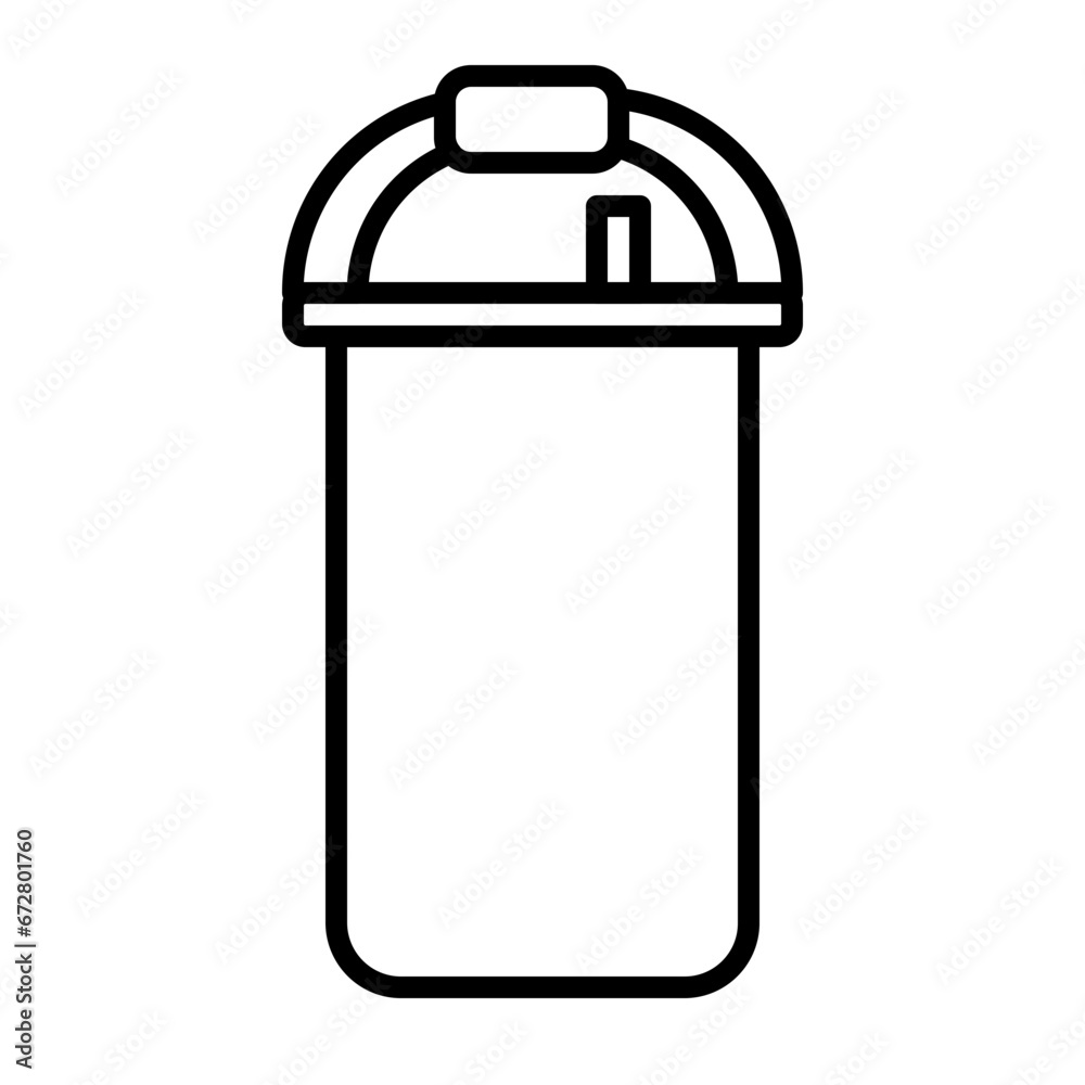 Bucket Feed Icon and Illustration in Line Style Bucket Feed Icon and Illustration in Line Style