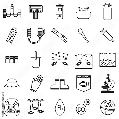 All About Aquaculture Icon in Line Style, Perfect for Presentation, Event and any Purpose