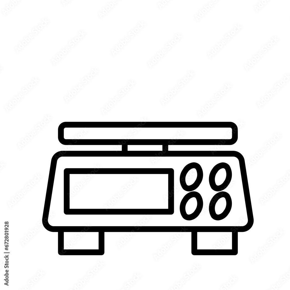 Scales Icon and Illustration in Line Style Scales Icon and Illustration in Line Style
