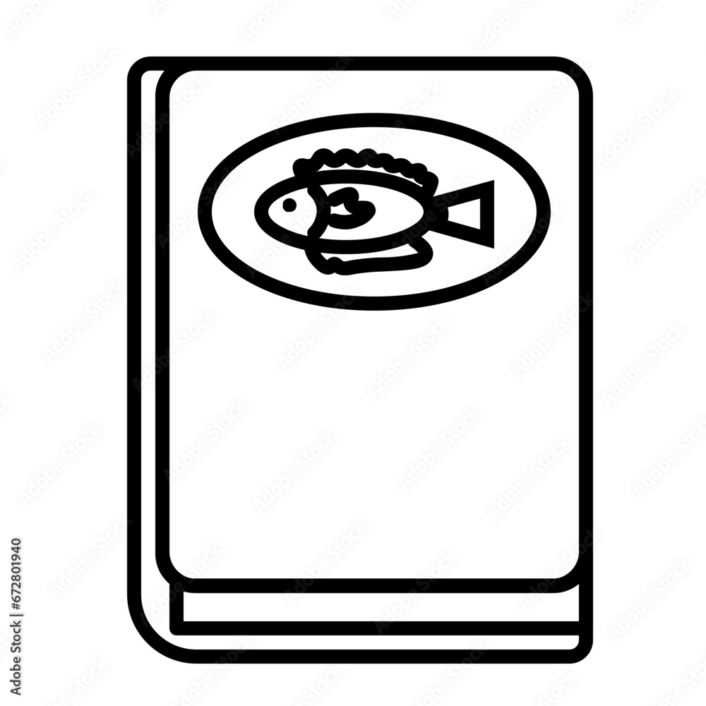 Fish Encyclopedia Icon and Illustration in Line Style Fish Encyclopedia Icon and Illustration in Line Style