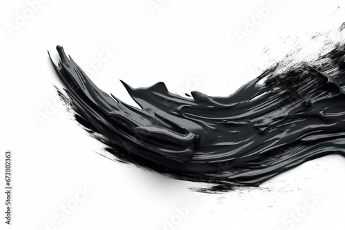 black brushstroke isolated on white background. Generative AI