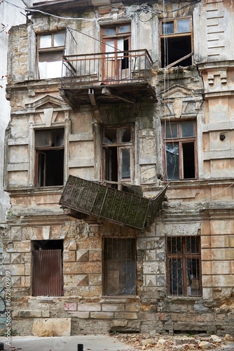 Destroyed houses in Ukraine