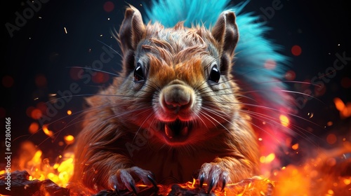 Irate Squirrel. A Fiery and Animated Rodent Displaying Discontent