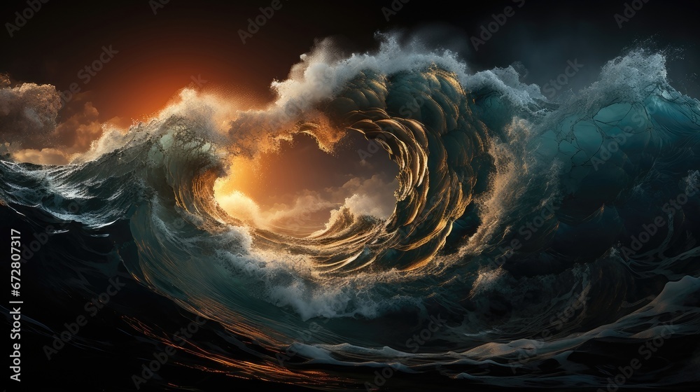 A Stormy and Turbulent Aquatic Scene. Raging Furious Ocean A Stormy and Turbulent Aquatic Scene. Raging Furious Ocean