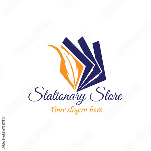 stationary shop logo design vector