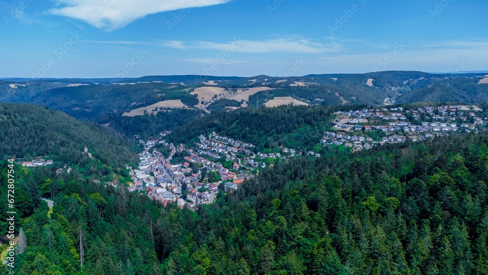 View of Triberg, a city in the Black Forest region of Baden-Wurttemberg, Germany