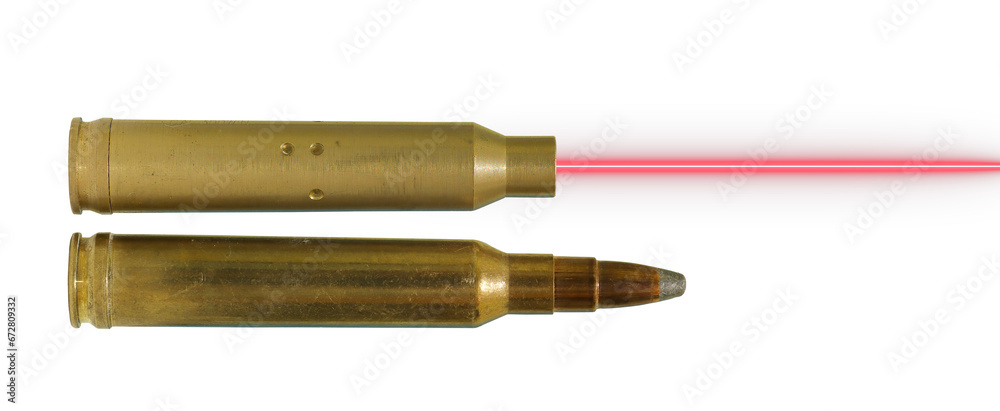 Fototapeta premium bullet and laser bore sight on transparent background