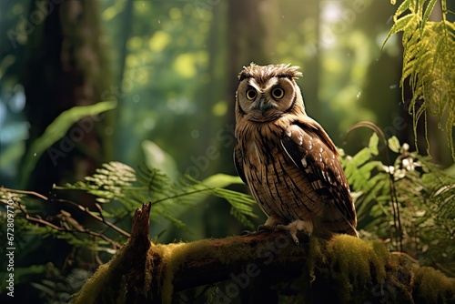big owl in forest