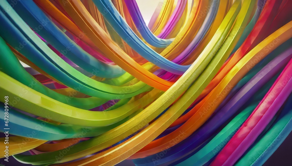 Abstract Colorful Cables Background Art Illustration