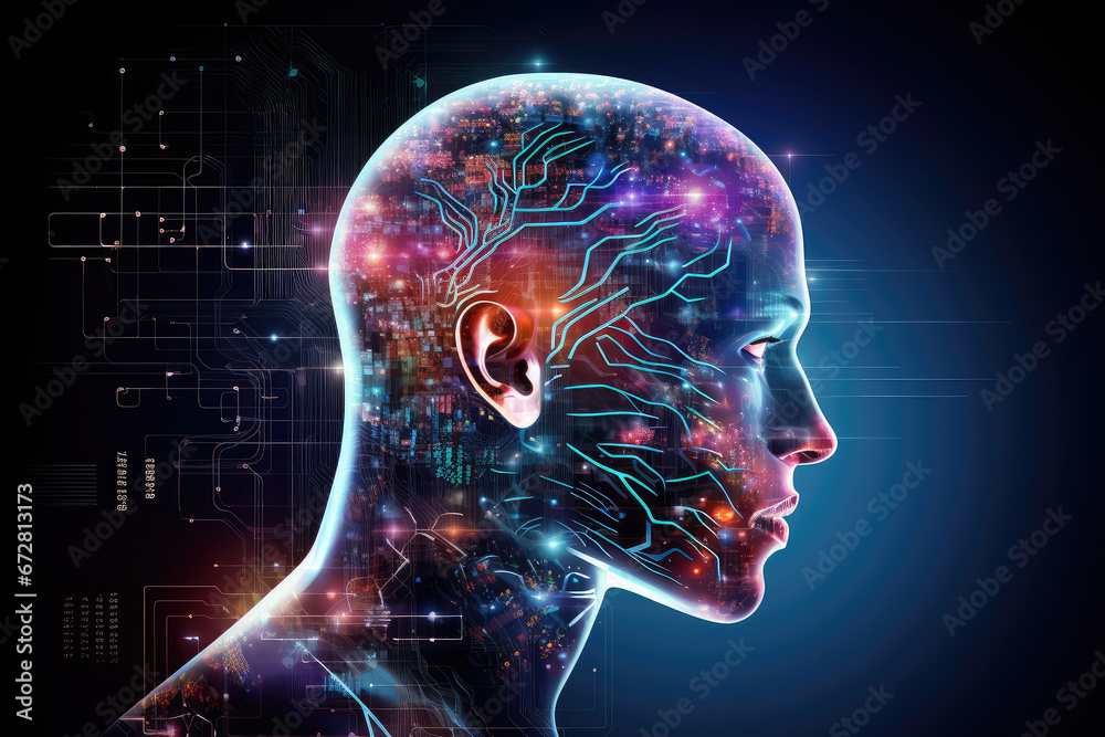 Synergy of human thought and digital brainpower. It encapsulates the concept of deep learning, artificial intelligence, and cutting-edge technology. A vision of the future's intelligence. Synergy of human thought and digital brainpower. It encapsulates the concept of deep learning, artificial intelligence, and cutting-edge technology. A vision of the future's intelligence.