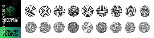 Fingerprint icon. Fingerprint icons set.