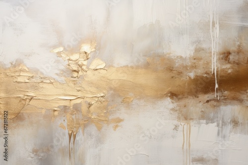 Metallic gold paint on a textured white surface background