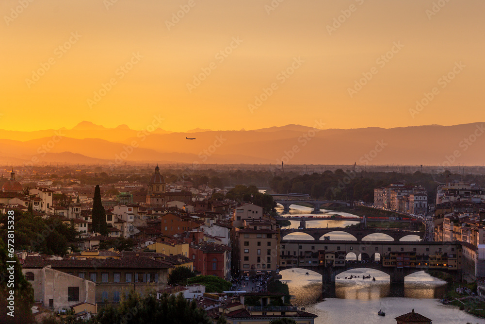View of Florence during sunset 