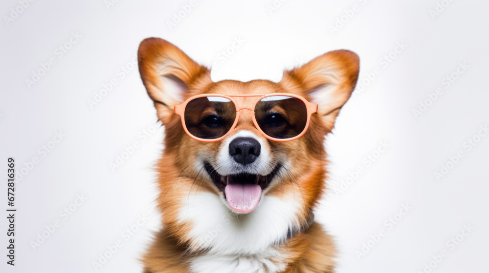 Corgi's playful personality shines against a clean white background. Corgi's playful personality shines against a clean white background.