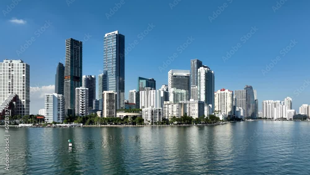 Aerial shot of the skyline of downtown Miami Florida Aerial shot of the skyline of downtown Miami Florida