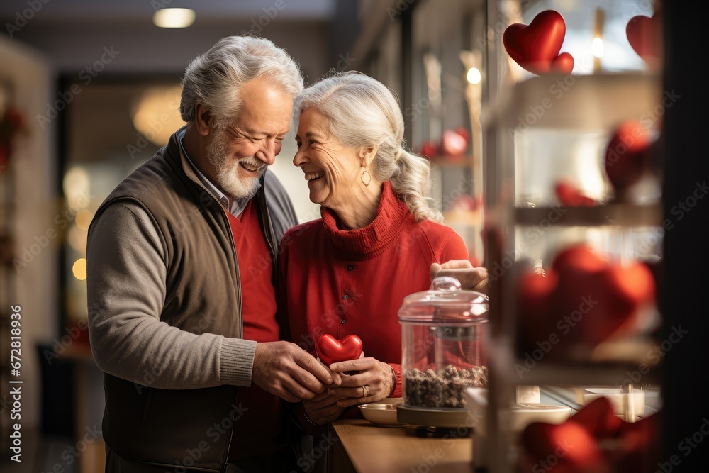 A senior couple enjoy each other's company and celebrate their love. Generated by AI A senior couple enjoy each other's company and celebrate their love. Generated by AI
