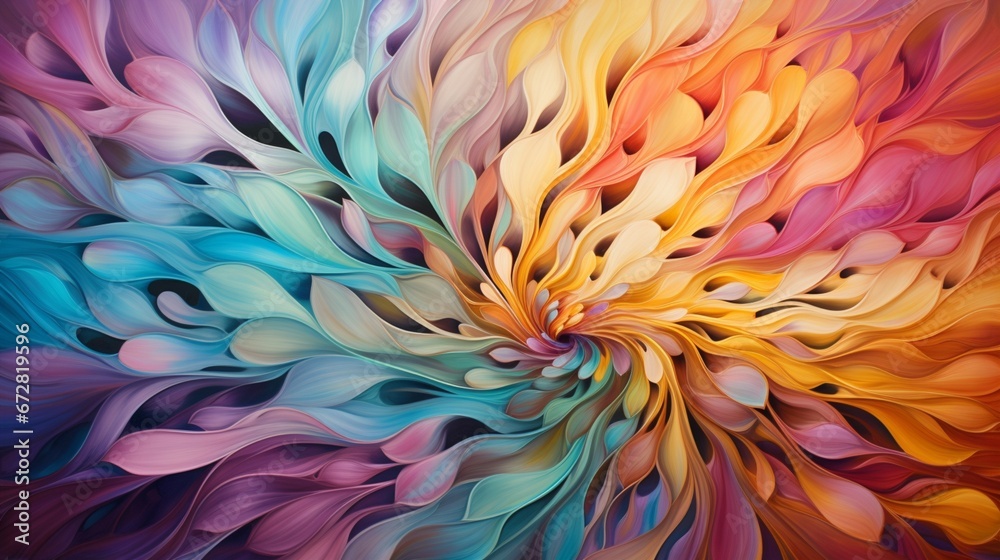 A captivating kaleidoscope of radiant hues, a stunning example of abstract artistry in motion.