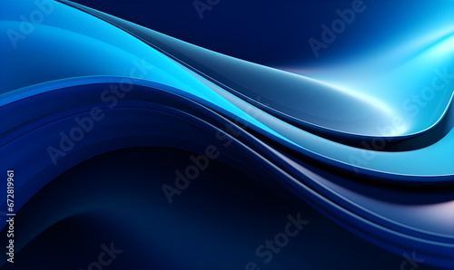 Abstract blue curved background, fluid lines, banner design