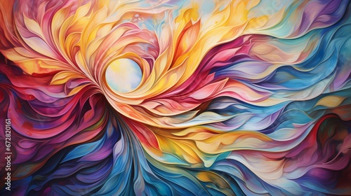 A captivating kaleidoscope of radiant hues, a stunning example of abstract artistry in motion.