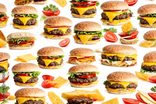 Burger. Creative Marketing Food Banner. Generative AI.