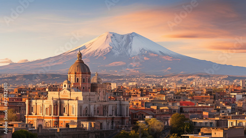 Scenic Aerial Perspective: Saint Agatha's Cathedral in Catania Captured from Above photo