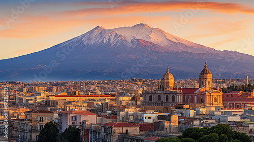 Scenic Aerial Perspective: Saint Agatha's Cathedral in Catania Captured from Above