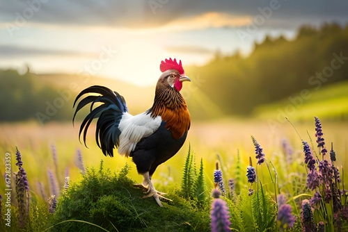 rooster in the field