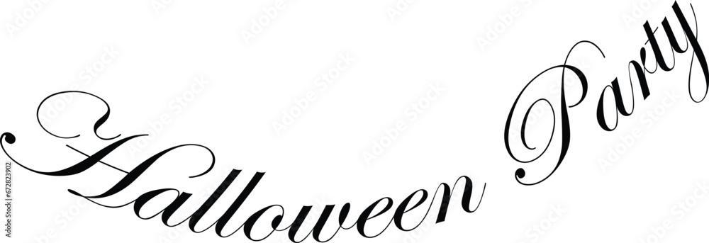 Halloween Party text sign illustration on white background