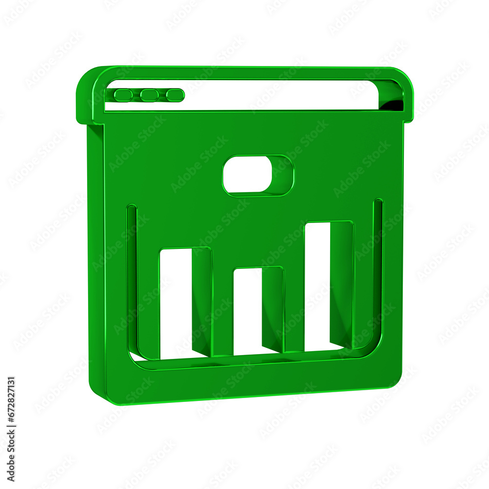 Green Browser with stocks market growth graphs and money icon isolated on transparent background. Monitor with stock charts arrow on screen. Green Browser with stocks market growth graphs and money icon isolated on transparent background. Monitor with stock charts arrow on screen.