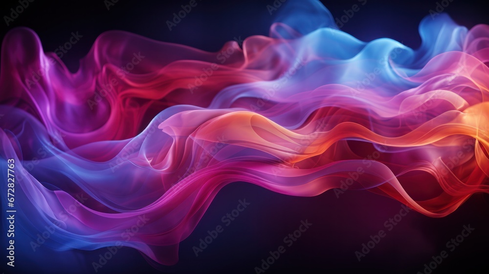 color full smoke on a black background. High quality photo, background, design, pattern, modern, bright, fog and smoke, illustration, art, abstract backgrounds, creativity