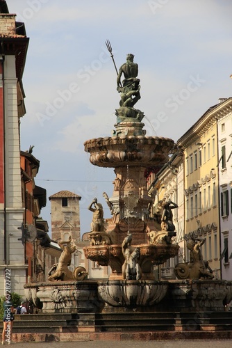 Stunning fountain situated in the Piazza del Duomo di Trento, Italy