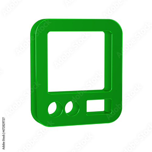 Green Electronic coffee scales icon isolated on transparent background. Weight measure equipment.