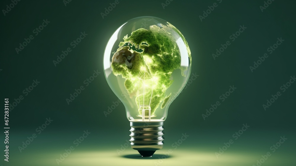 Green World Map On The Light Bulb With Green Background, Renewable Energy Environmental Protection, Renewable, Sustainable Energy Sources. Environmental Friendly. Renewable Energy Green World Map On The Light Bulb With Green Background, Renewable Energy Environmental Protection, Renewable, Sustainable Energy Sources. Environmental Friendly. Renewable Energy