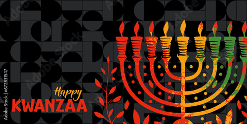 Happy Kwanzaa background, banner, card vector illustration