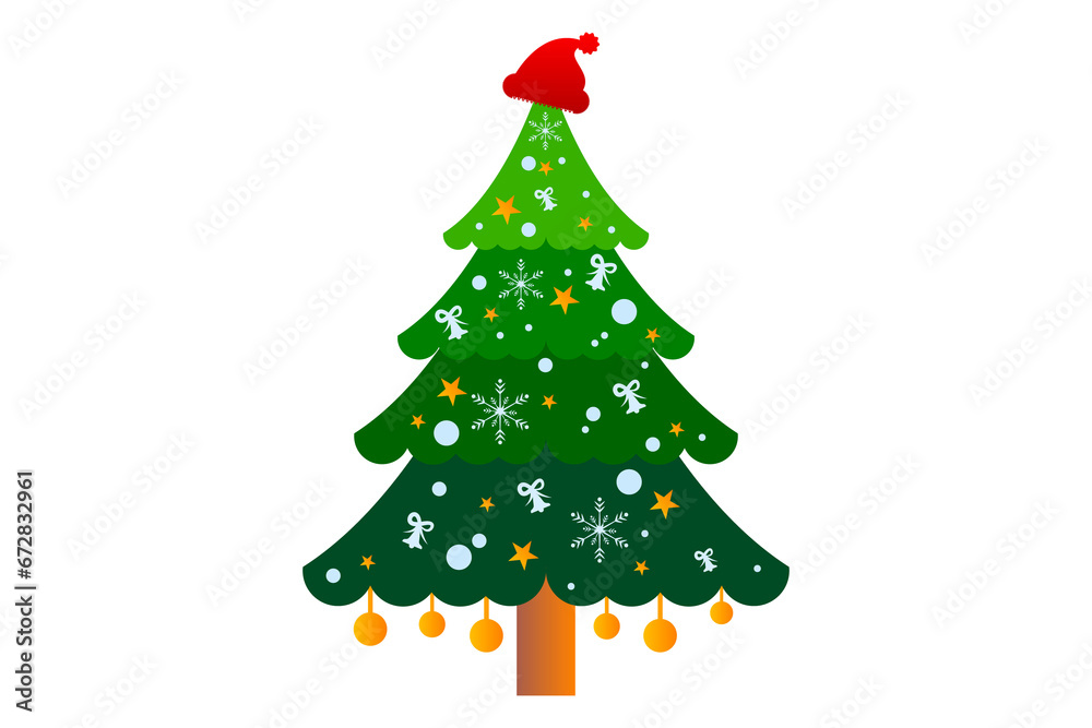 christmas tree with ribbon,  png background, Transparent image